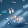 This evening's S925 sterling silver mother-of-pearl fashionable earrings feature a simple and elegant design Specification image